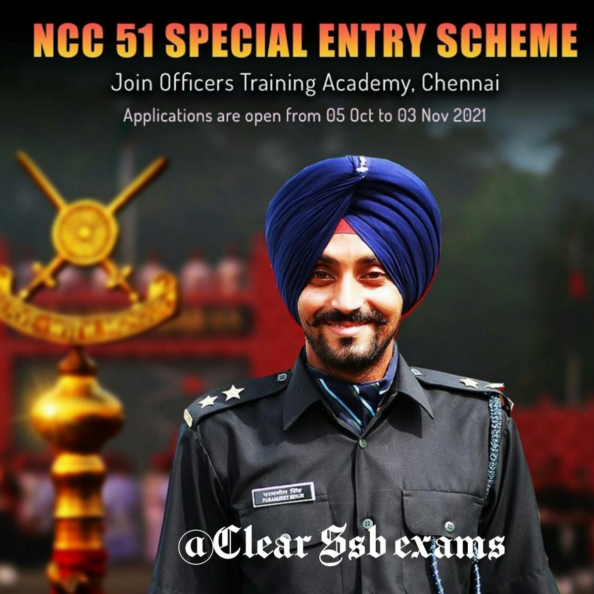 SachinDodiya12's tweet photo. #NewsAlert
#IndianArmy will open the online registration for the #NCC 51 special entry scheme from #5_Oct 2021 to #3_Nov 2021. Candidates with NCC C certificate can apply for the #NCC51 course which is going to commence at #OTA Chennai in #april2022
@SSCorg_in @ssc_official__ https://t.co/Ngnb4oMvk8