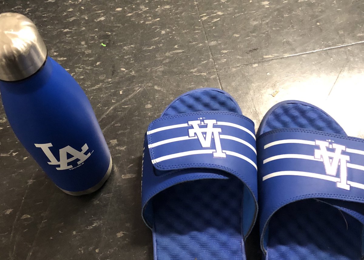 Megan_Leahy_'s tweet photo. Dodger mask ✅ Dodger shirt ✅ Dodger sandals ✅ Dodger water bottle ✅ Ready to celebrate AHS homecoming this week and hopefully another ring in a couple weeks! @Dodgers @ClaytonKersh22 @ISlideUSA #teacherswholovebaseball #diehardfan #letsgo22 #ws2021 https://t.co/m9atgLJ4E6