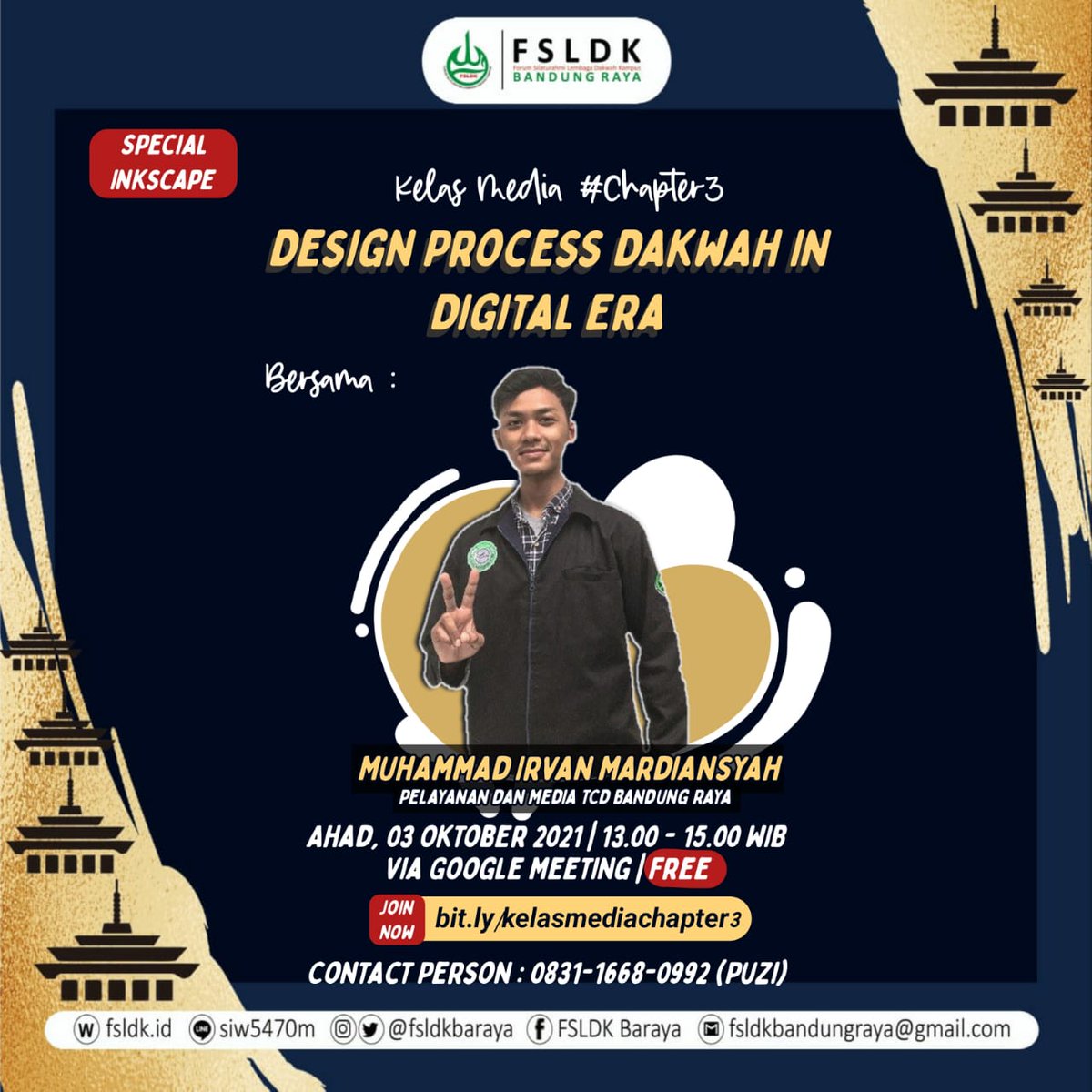 fsldkbaraya's tweet photo. [KELAS MEDIA CHAPTER#3 DESIGN]

Assalamu'alaykum Warahmatullah, hallo Sahabat Baraya
Yuk, sksikan episode kami di Chapter 3, dgn tema :
"DESIGN DAKWAH IN DIGITAL ERA" bersama :
👤M. Irvan Mardiansyah
📔  https://t.co/Tqmlx55S8G

#FSLDKBaraya
#menggenggamindonesia
#FSLDKIndonesia https://t.co/68g99gBdWZ