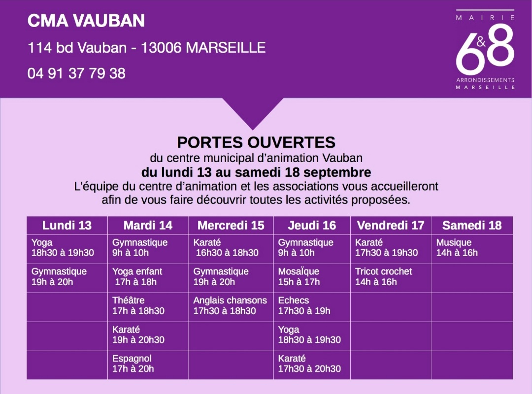 mairie6_8's tweet photo. #CentreAnimation | Vous êtes plutôt gym, yoga🧘♀ ou carrément karaté ? Retrouvez toutes ces activités et beaucoup d'autres 😍 dans notre Centre d'Animation Vauban (114 boulevard Vauban - 6e) ! https://t.co/vHvI1XJn2T