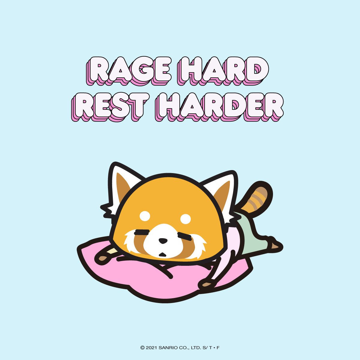 sanrio's tweet photo. Rage hard, rest harder 💤 Tag a friend! #mondaymotivation https://t.co/tbfvU4l1os