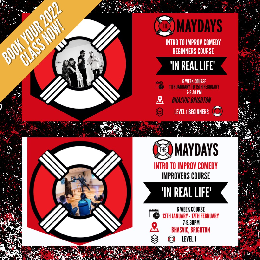 maydaysimprov's tweet image. Get the first tickets for our 2022 classes now! ❤️🖤

Kicking off in January!
buff.ly/3cVgnug

#2022 #RealLife #BrightonImprov #BackToPlay #ImprovInRealLife #RealLifeFunTimes
#NothingStopsTheProv #improv #ImprovComedy #ImprovClasses