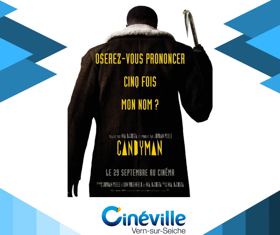 CINEVILLEVERN's tweet photo. 🔴 [Nouvelle Sortie] - Mercredi 29 septembre
-
Candyman (Int. aux -12 ans)
-
➡️ Places disponibles : https://t.co/FSsA4cX1r1

#Cinéville #Rennes #candyman https://t.co/J3gLYXvPAI