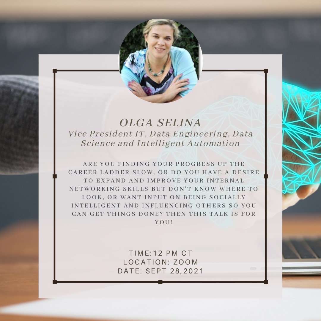 OfficialTecHive's tweet photo. Olga Selina will be discussing engaging in the politics of your organization is not only unavoidable but a crucial part of your career and leadership development.   Sign up here: https://t.co/EzW2J3NwzQ https://t.co/iOCI2V8B4G