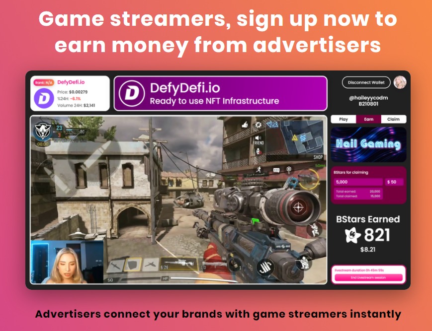 BIMP_Official's tweet photo. #Gamestreamers can now earn from advertisers in a simplified and effective platform!

#BIMPStreamToEarn #dApp beta version, is running already! Sign up now at https://t.co/8rDXLN5x19 🔗

$BIMP #MaharajasOfCODMBR #BNB #BSC #crypto #defi https://t.co/QHCXkPegQW