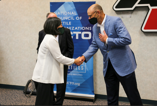 AmericanEfird's tweet photo. It was an honor to welcome Ambassador Katherine Tai to our facility last week for a roundtable discussion on #tradepolicy and the importance of the US textile industry to the overall economy. 

Read more: https://t.co/tT7sKv46La

#AmericanTextiles #ElevateTextiles https://t.co/2heCkaK72Q