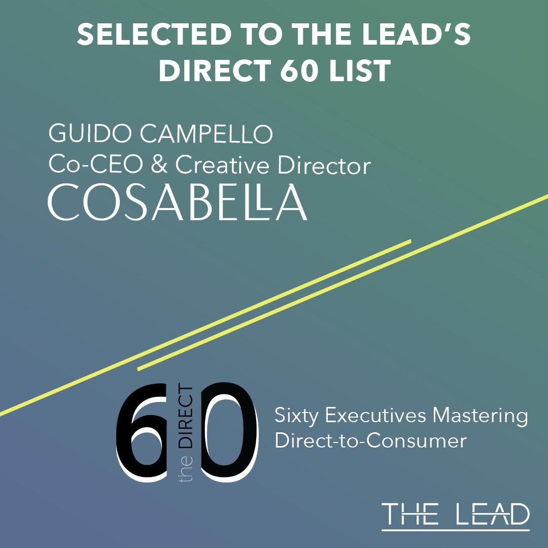 shopcosabella's tweet photo. Join Cosabella in congratulating our co-CEO, Guido Campello, who has been selected to The Direct 60 List of Executives Excelling at the Direct-To-Consumer Business Model π #TheLeadDirect60 #TheDirect60 #TheLeadD60 https://t.co/VV9N3AeiPH