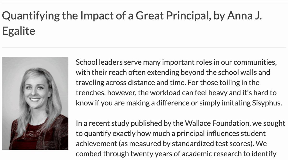 Timothy A. Drake (@tim_a_drake) on Twitter photo Check out my first guest post by the incomparable <a href="/annaegalite/">Anna J. Egalite</a> on her recent review of how principals affect students and schools with <a href="/JasonAGrissom/">Jason Grissom</a> <a href="/Dr_ConstanceL/">Constance</a>
Full study here: WallaceFoundation.org/principalsynth… Check out my first guest post by the incomparable <a href="/annaegalite/">Anna J. Egalite</a> on her recent review of how principals affect students and schools with <a href="/JasonAGrissom/">Jason Grissom</a> <a href="/Dr_ConstanceL/">Constance</a>
Full study here: WallaceFoundation.org/principalsynth…