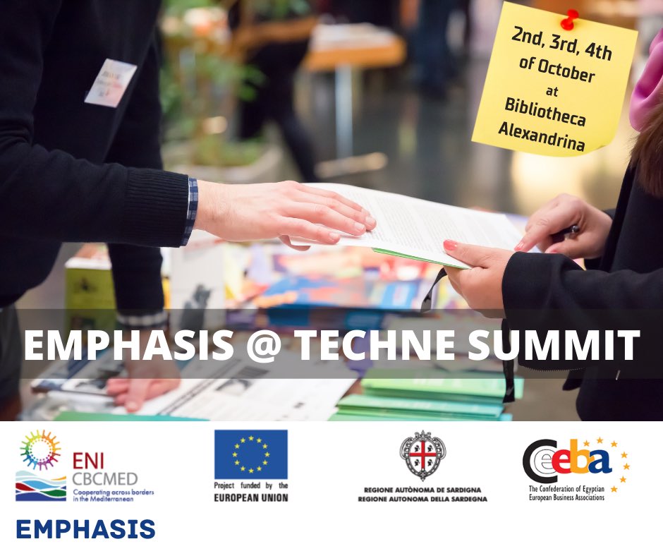 Emphasis_MED's tweet photo. 📣Get to know more about EMPHASIS and how YOU can become part of it at this year's Techne Summit, the largest investment and entrepreneurship conference in the Mediterranean! EMPHASIS will be featured as part of an exhibition for @ENICBCMed projects organized by @CEEBA6❗️
#GOMED https://t.co/TfemWT5M8e