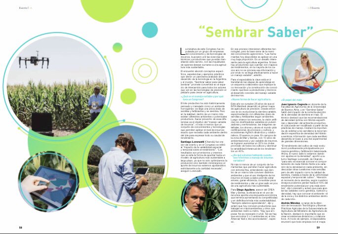 okandu_sa's tweet photo. Repercusión de #SembrarSaber, Jornada sobre ambientación y manejo variable de insumos, de la que participamos desde OKANDU con dos presentaciones de @sanlorenzatti y @MartinSanchezIA . Nota en @HorizonteA Ver: https://t.co/r8FV3id7Pw https://t.co/UivJ2NrxQX