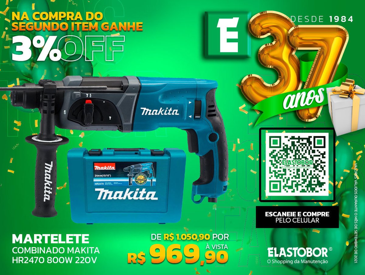 Elastobor's tweet photo. Tem martelete na promoção de aniversário também. 😎😉👊
 https://t.co/ZjczXk4oN6  
Fone/Wzap: (11) 5525-9744 
#martelete#marteletes#makita#obra#pedreiro#eletricista#engenharia https://t.co/k7iANtsEBA