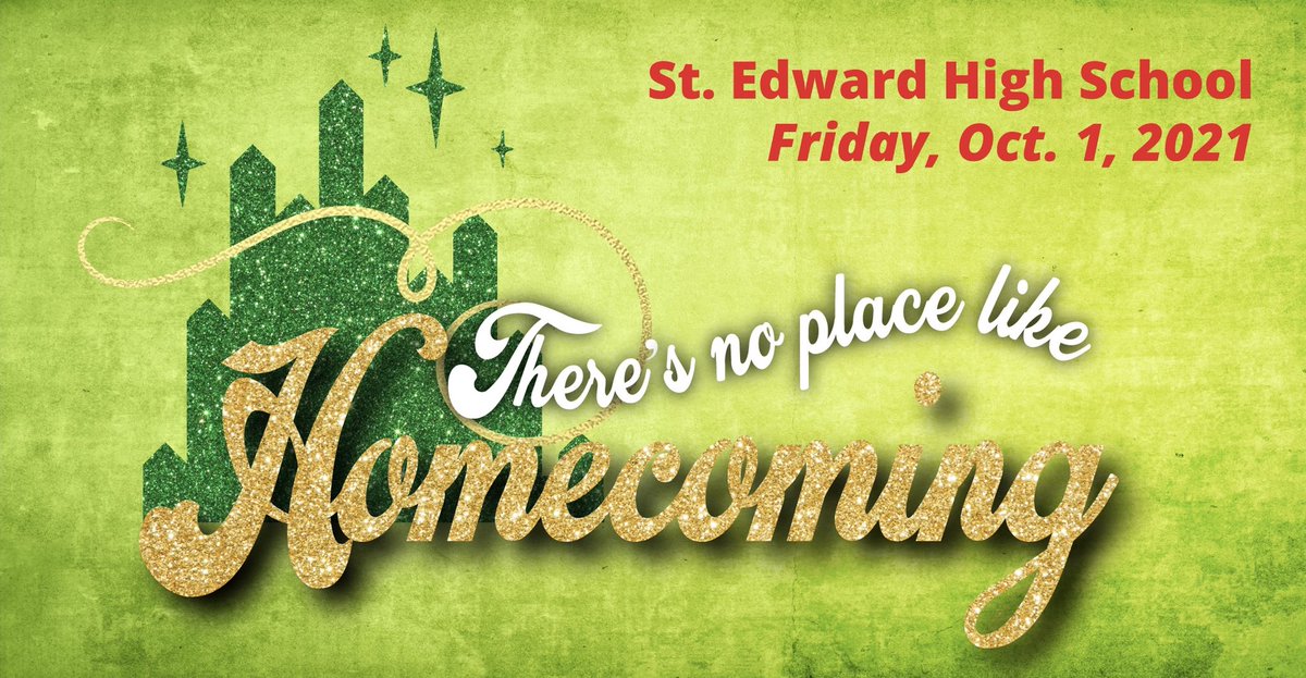 GreenWaveCheer's tweet photo. Celebrate St. Edward’s 80th Anniversary with us this Friday, Oct. 1! Homecoming Court introduced at the Pep Rally at 1:25 pm, followed by Powder Puff games. Football Game at 7 pm. We can’t wait to perform our Wizard of Oz-themed cheer routine! #theresnoplacelikehomecoming https://t.co/9rsO72vlTZ