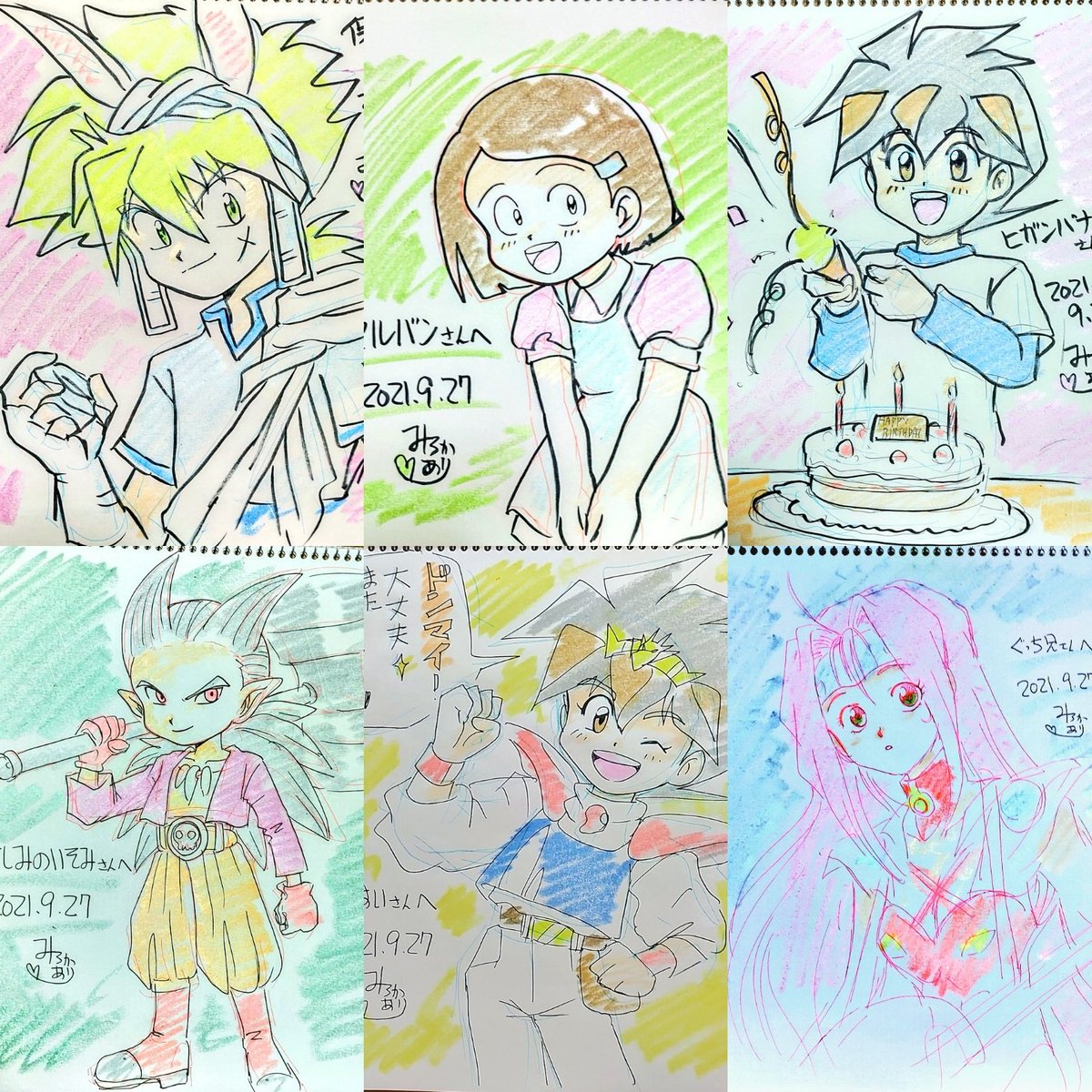 3人の予定でしたが、倍の6名さまになりました😃✨(笑)✨

リクエスト本当にありがとうございました～💖💕

お陰様で、楽しくお絵かき出来ました😃✨感謝です💕💖 
