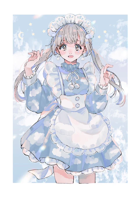 ふわふわメイドちゃん☁️🌧💧☁️💭 