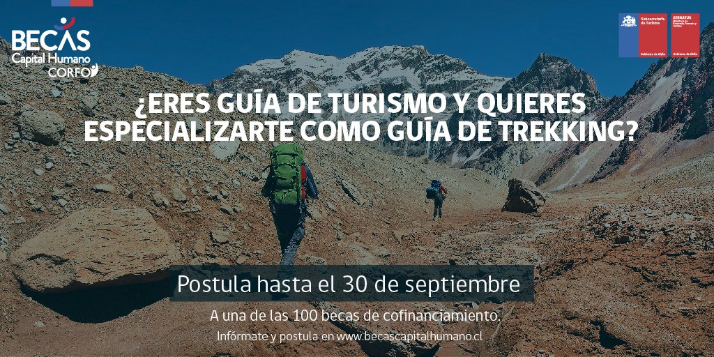 Perfecciona tus conocimientos con las #BecasCapitalHumano para senderismo y trekking 🏔️ Postula en bit.ly/38TLqE6