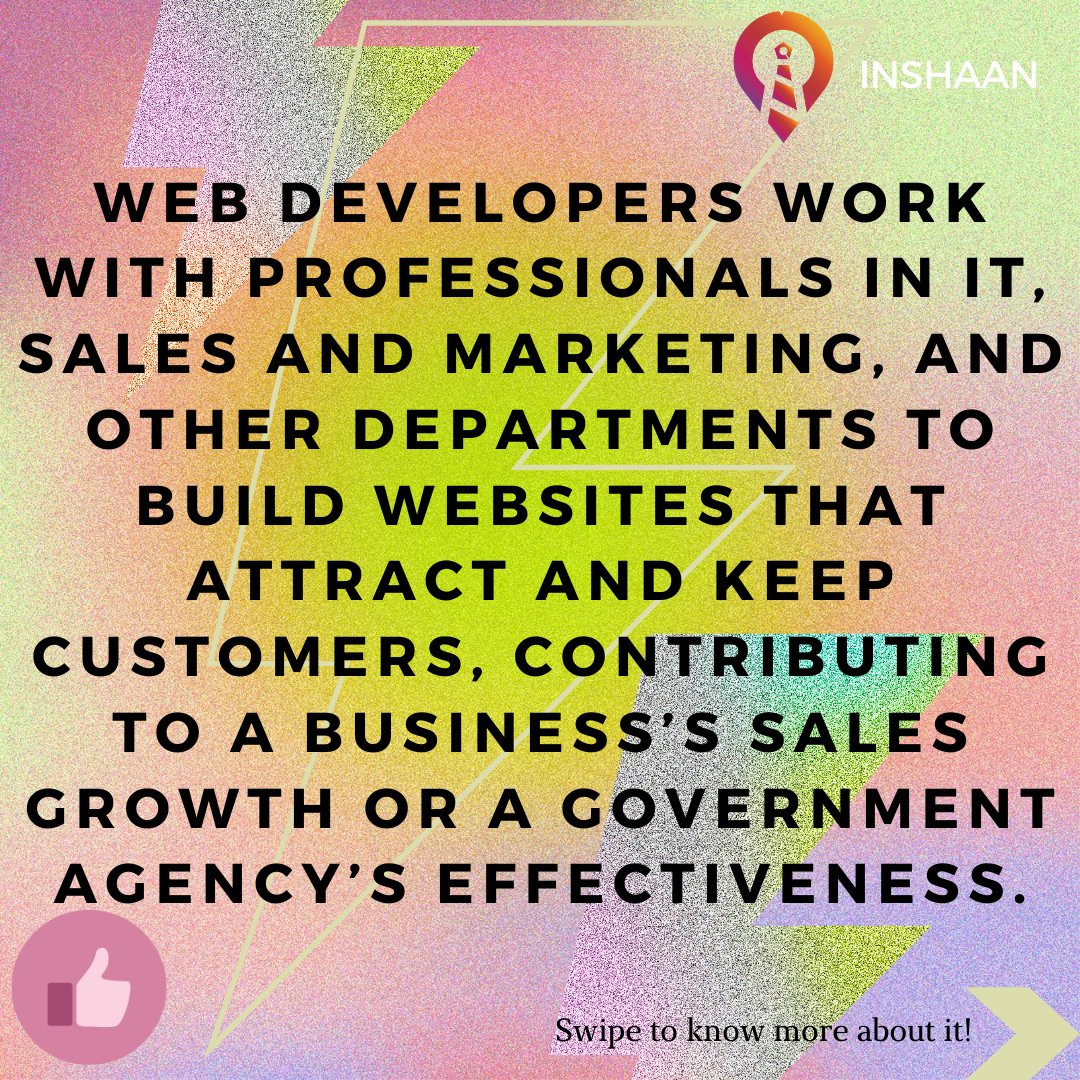 InshaanC's tweet photo. Web development is the work involved in developing a Web site for the Internet  or an intranet (a private network). Web development can range from developing a simple single static page of plain text to complex web applications, electronic businesses, and social network services. https://t.co/kU4S4SP3uV