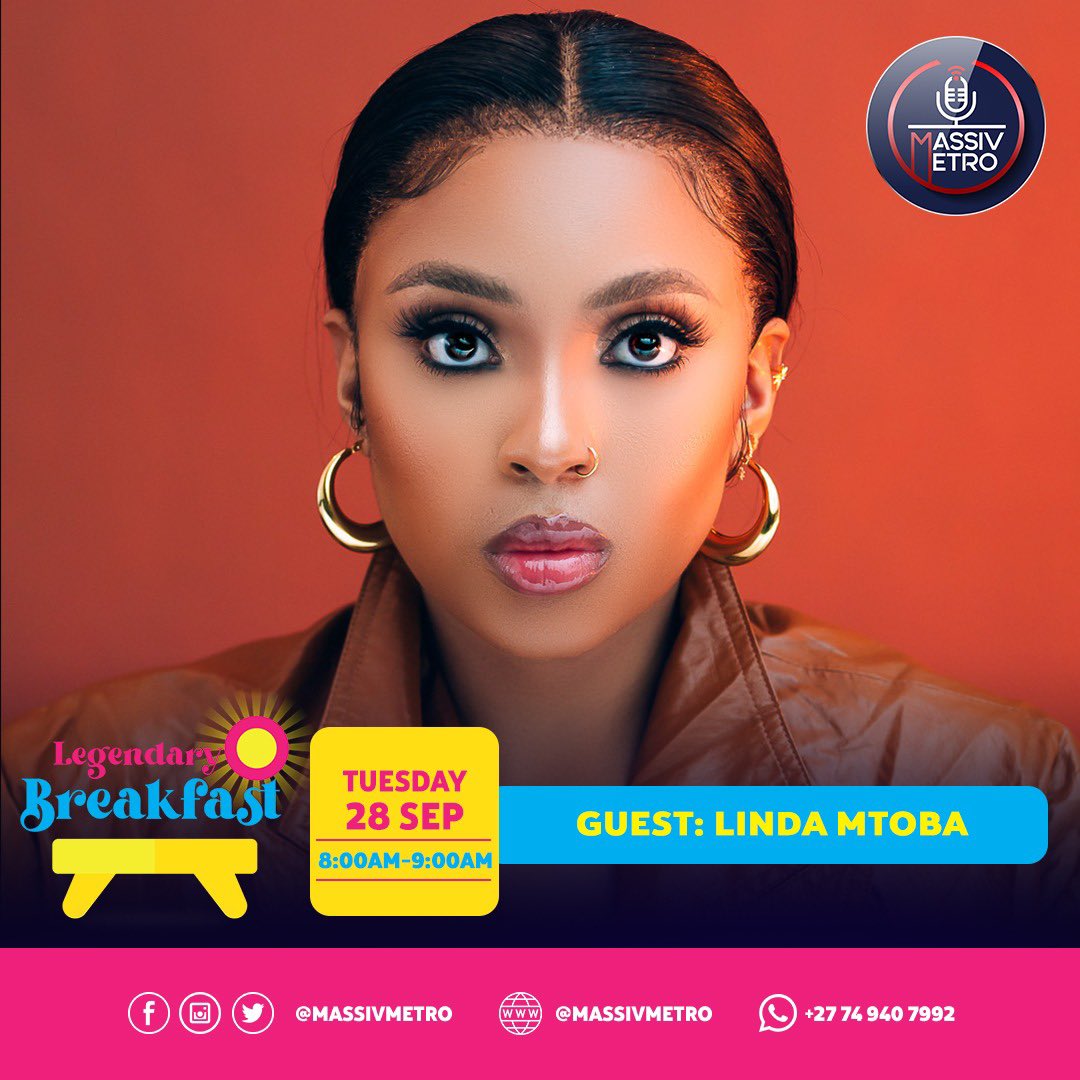 Ona_Peteke's tweet photo. #LegendaryBreakfast || 6AM-9AM || TUESDAY AT THE BREAKFAST TABLE:
1. @UnaRamsWeirdKid ~ Music 🎶 07:20-08:00AM 👑
2. @Linda_Mtoba ~ 🎭 Acting/Content creation/Motherhood 🚀08:00-09:00AM👑
#MassivMetro📻
Hosts: ONA X TTO
LIVE: https://t.co/c77YUKB1g5 https://t.co/jI0P9Nik8A