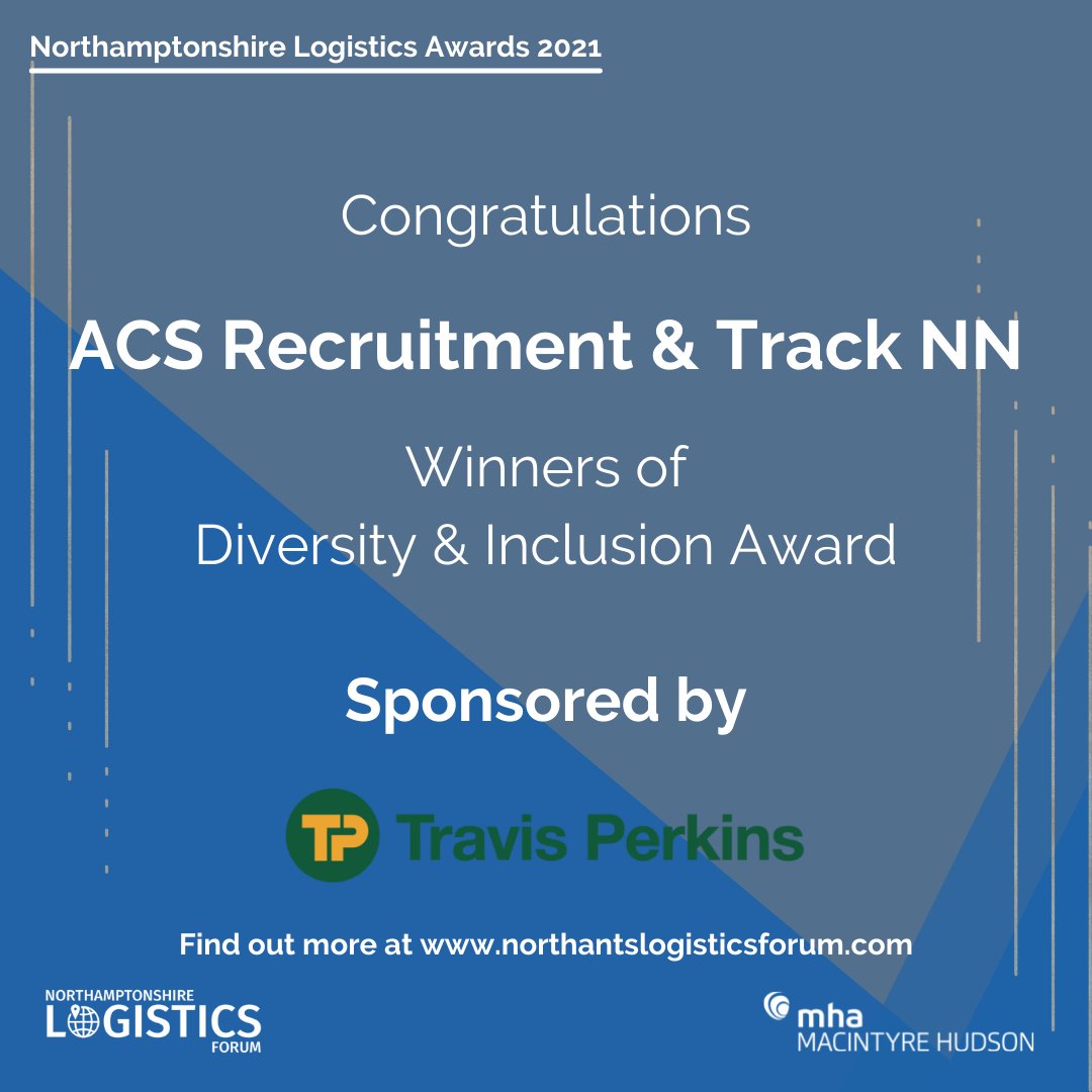 logistics_forum's tweet photo. The Diversity &amp; Inclusion Award, sponsored by @TravisPerkinsCo goes to... @acs_recruitment &amp; @TRACKnnLtd! 🏆

Congratulations to all finalists in this category!

#LogisticsAwards #Logistics #NorthantsLogistics https://t.co/EiqHTw6wu7