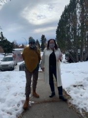 AngyMcIntyre's tweet photo. In January, I started collecting nomination signatures to run for City Council in Ward 4. It was so cold the ink in the pen froze. Just a crazy kid with a dream that we can strengthen Calgary together. #votemcintyre #yyccc #move4ward https://t.co/lxufwHZQUS