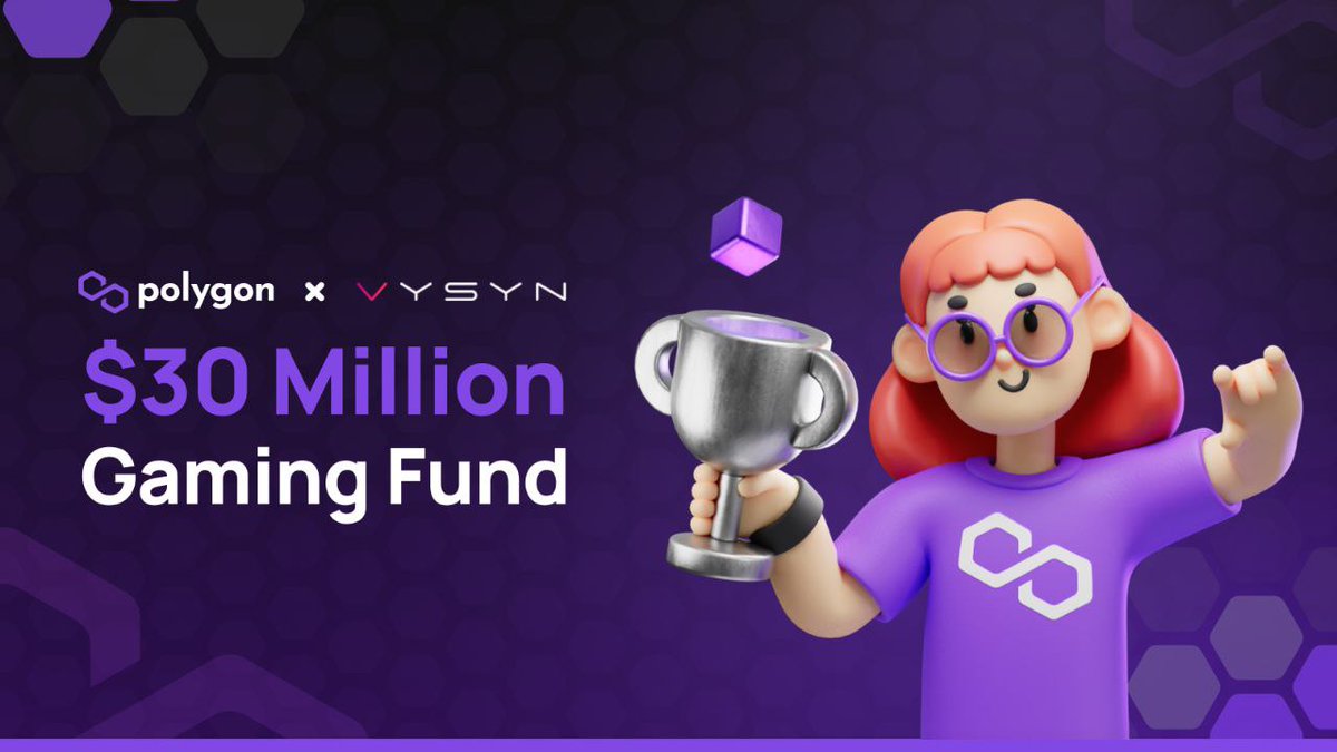 0xPolygon's tweet photo. 1/2 💰 VYSYN Ventures launches a $30 million fund for supporting gaming projects building on #Polygon!

VYSYN Ventures, a cryptocurrency venture capital fund, is committed to ramping up its investments &amp; support in the field of decentralized gaming.

🌐:https://t.co/WQQXGTc1HZ https://t.co/x18jeMsToL