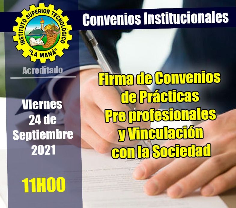 istlamana's tweet photo. Buscando fortalecer la formación académica de los estudiantes del @istlamana, se realizó la firma de convenios y se contó con la presencia de algunos representantes de la Coordinación Zonal 3 de la @EduSuperiorEc https://t.co/IGMDp5rMRL