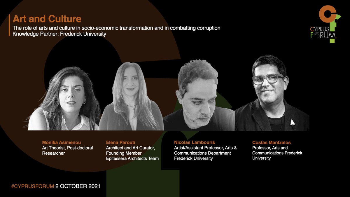 CypForum's tweet photo. This panel will outline the role of contemporary art in profiling contemporary culture and the impact of the visual arts in the socio-political sphere.
Don’t miss the chance, register today, few days left 👉 https://t.co/Di6O2lZ8nC
#CyprusForum #PolicymakingRedefined https://t.co/s5bk6jxpfp