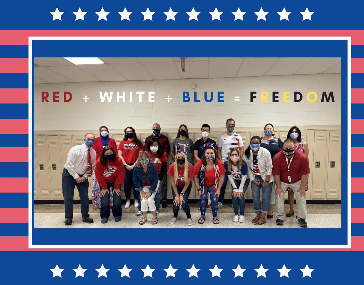 MissOBrien_FHS's tweet photo. FHS Math does red, white, and blue for USA day! @FreedomSCA https://t.co/wpCZulXYTn