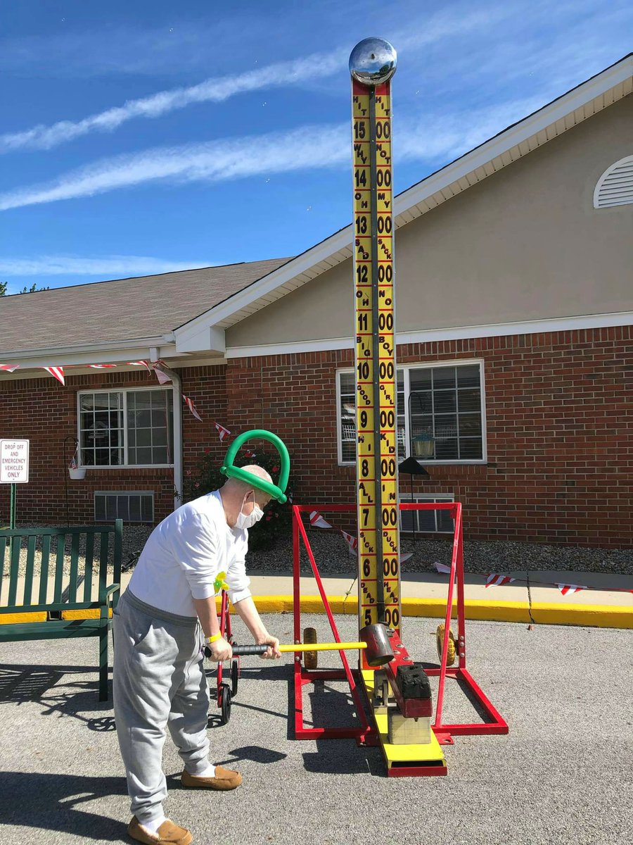 MillPondHC's tweet photo. The Hi-Striker was a BIG HIT at our Fall Carnival! Everyone had a chance to flex their muscles and try to DING the bell.  A fabulous day full of swings, dings, misses and laughs! #MillPondHealthCenter #TrilogyFallCarnival https://t.co/eMe0agRZrE