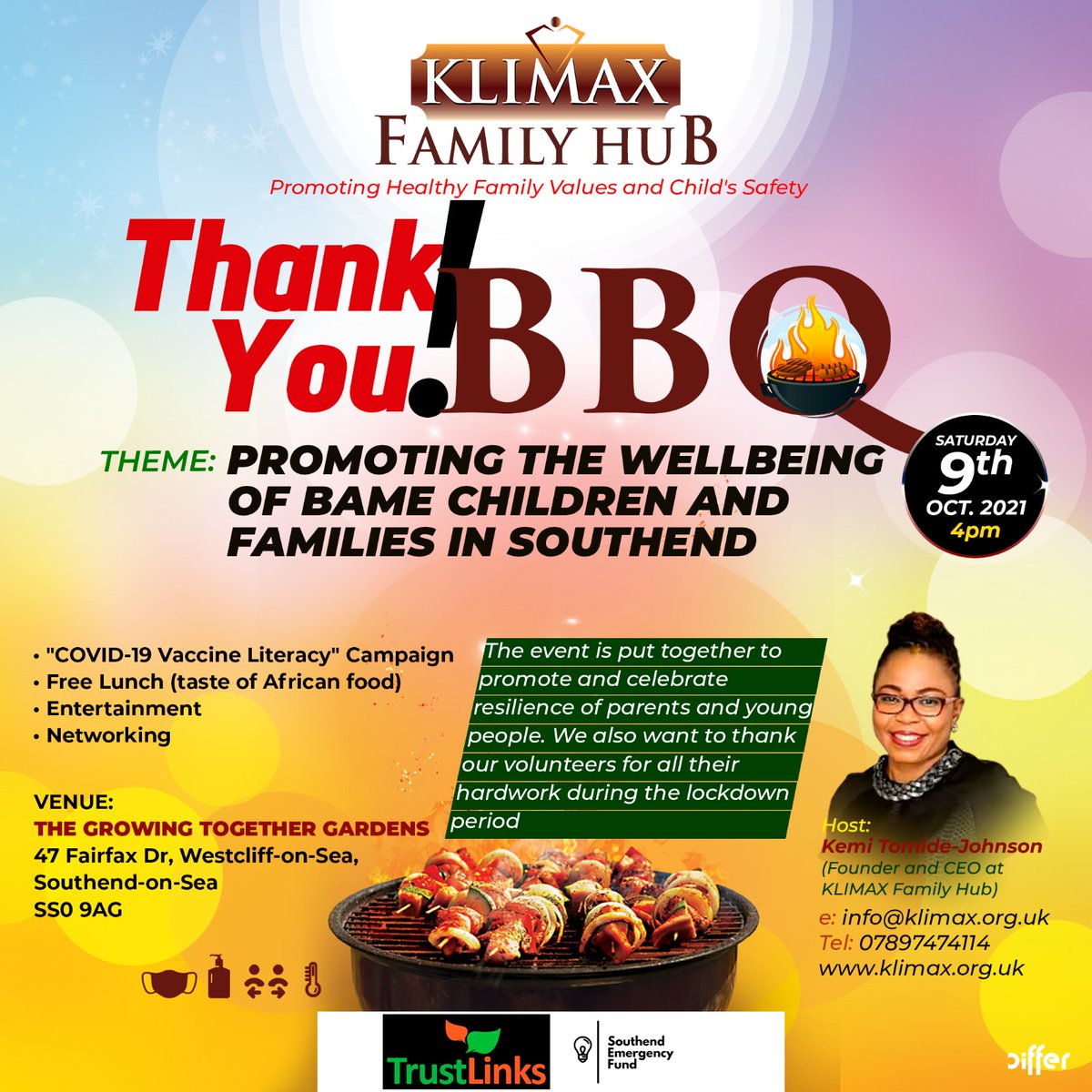 Kemi_TJohnson's tweet photo. We are so excited about this ๐
Do come with us and share a taste of African foods and music.
#SouthendBAME #SouthendAfricans #SouthendNews #Grabthejab #FamilySafety #familyiseverything #SouthendEcho https://t.co/IqxLY2vIh2