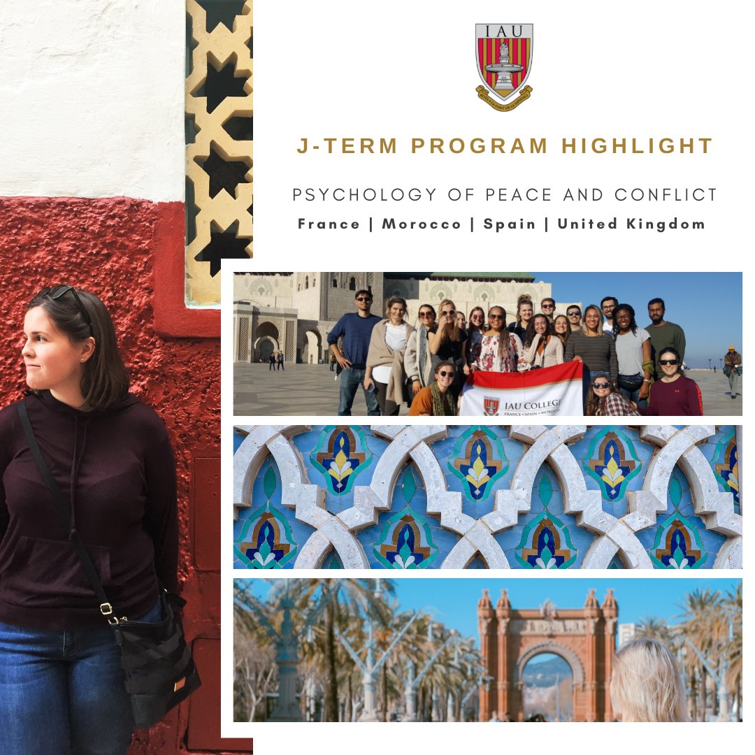 Students on the PSYCHOLOGY OF PEACE &amp; CONFLICT J-Term will travel to France, Morocco, Spain, and the United Kingdom from December 29, 2021 through January 15, 2022, and pick from a variety of course disciplines in Psychology, Sociology, and Cross Cultural Studies.
