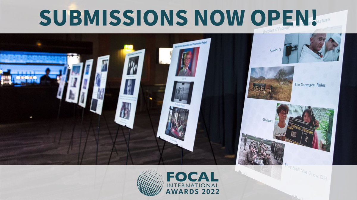 FOCALint's tweet photo. Submissions now open for Production Categories and Jane Mercer Researcher of the Year in the #FOCALAwards2022!

Take advantage of our early bird discount and enter now to receive 10% off.

Further details are available at: https://t.co/KrJv9UE27T https://t.co/R8clbS9QGx