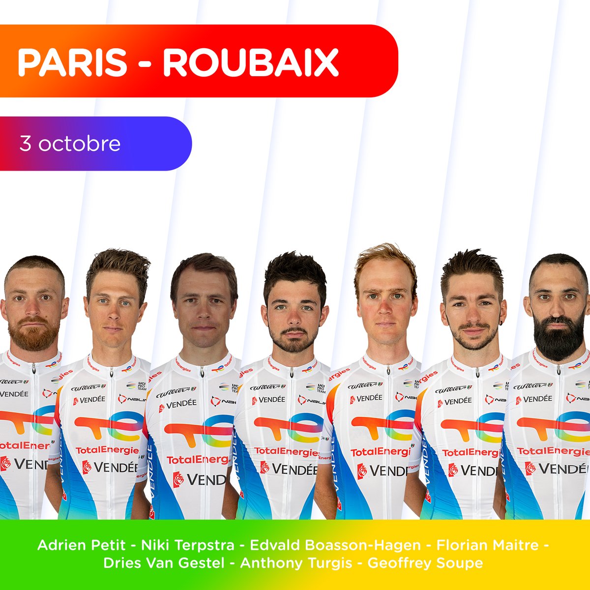 Prêts à affronter l'𝐄𝐧𝐟𝐞𝐫 𝐝𝐮 𝐍𝐨𝐫𝐝 ! 💪
Faites monter la pression dès maintenant en envoyant vos messages d'encouragements dans les commentaires 🔥 #ParisRoubaix