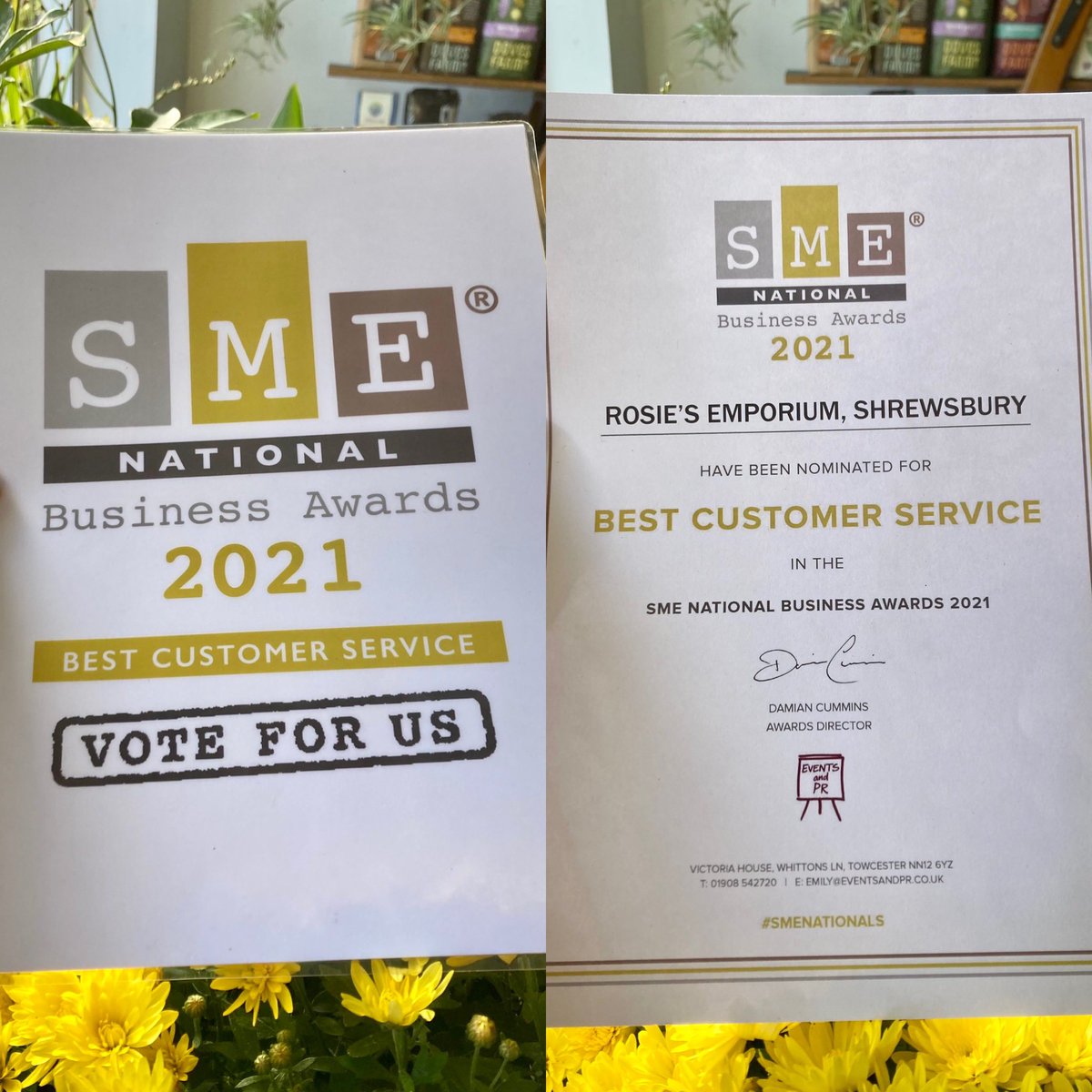 We have been nominated for a national award! This is flattering and although it is a bit embarrassing to ask for votes- if you enjoy visiting our shop you may like to vote for us? Just go to 
smenationalbusinessawards.co.uk/public-vote/ 
- and vote for us 😊 Thank you- Rosie x #Shrewsbury