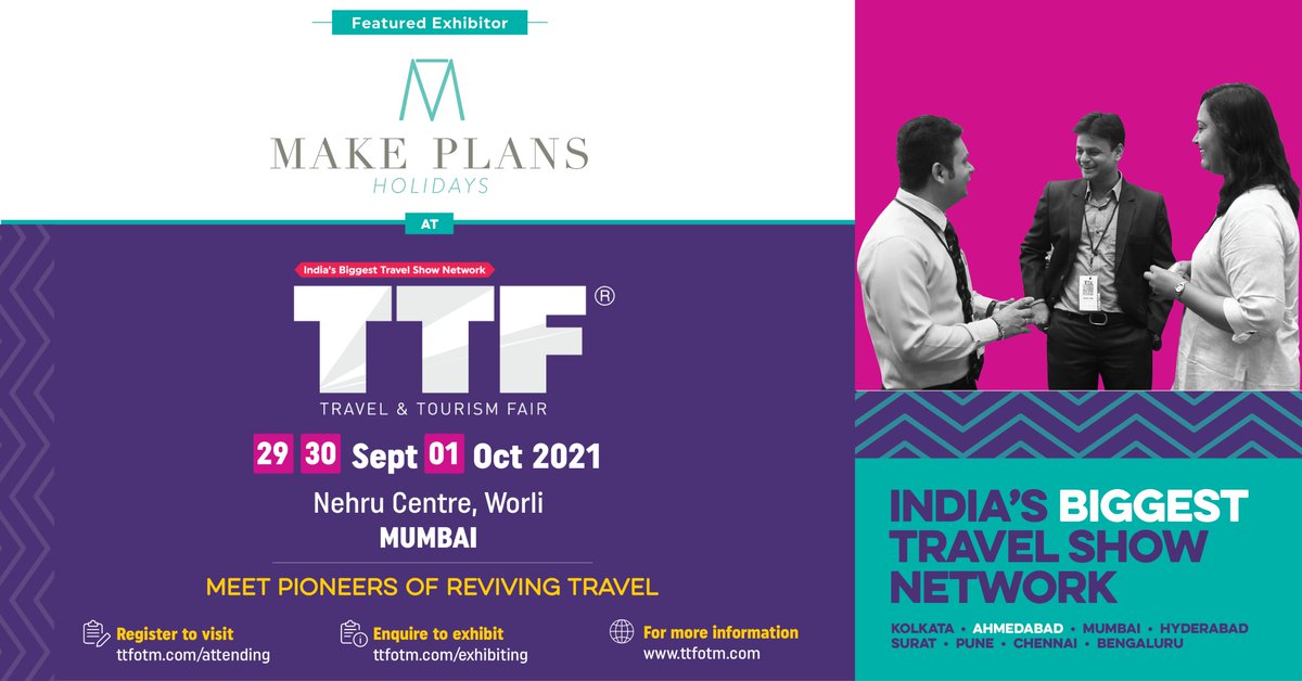 Welcoming Make Plans Holidays - Maldives Specialists as Featured Exhibitor at TTF #Mumbai!

From a family holiday to the #Maldives in 1989, to a market leader today. 

Register buff.ly/2WzXAfq

#MakePlans #TTF #Events #Mumbai #Travel #Tourism #India #TravelTrade