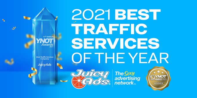 JuicyAds is the Best Traffic Services Company in 2021 according to @YNOTdotcom Awards and to all our<a href="/tag/keepitjuicy"class="tags"><span>#keepitjuicy</span></a>