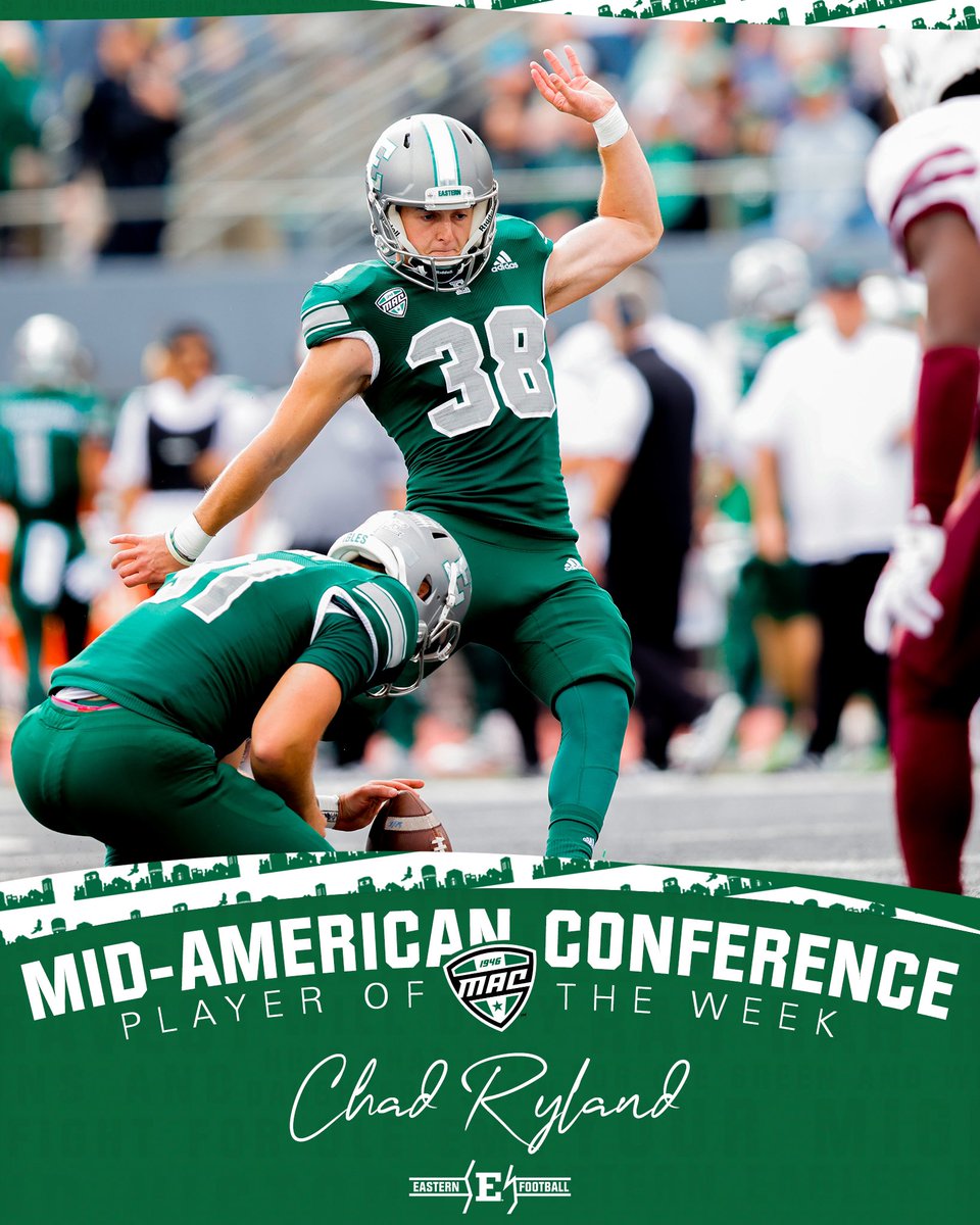 🚨THIS JUST IN🚨

<a href="/benbryant_6/">Ben Bryant</a> and <a href="/C_Ryland38/">Chad Ryland</a> have been named <a href="/MACSports/">MACtion</a> Players of the Week for their standout performances against Texas State 🏈🦅👊

📰 bit.ly/3AMqDia

#EMUEagles | #ETOUGH | #BeDifferent