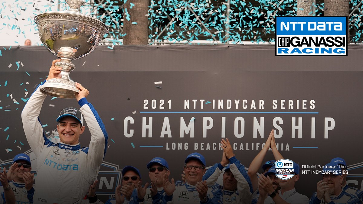 NTT_DATA_NA's tweet photo. Congratulations to @AlexPalou, our 2021 NTT #INDYCAR SERIES Champion! In a dominating season, Alex captured 12 top-10 finishes, 3 wins, and one pole position.

Learn more: https://t.co/cvxdLAEffx

#NTTDATARacing // @CGRindycar https://t.co/HK1FXEZzOX