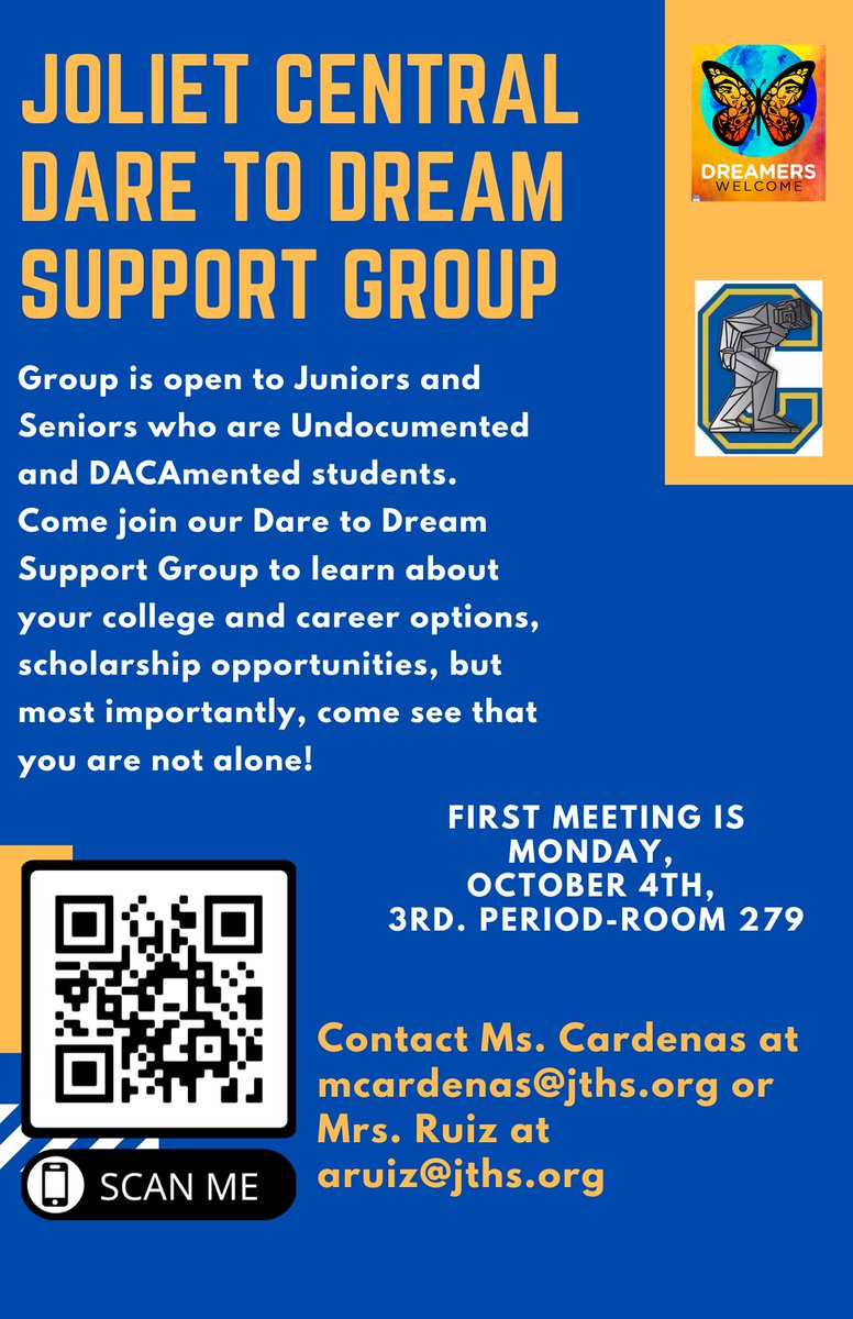 Dare2DreamClub's tweet photo. We are having our first meeting on October 4th during 3rd period in room 279. Please share with your students. Students can sign up https://t.co/z1knl0xgWg https://t.co/aYaVO6f2cK