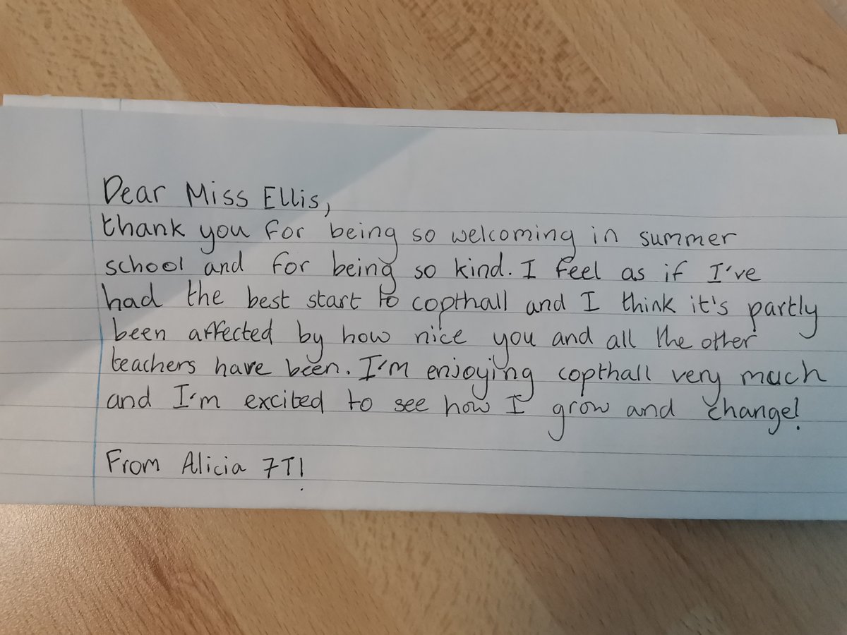 Year 7 wrote gratitude letters to a family member, friend or teacher during form time.  It has been lovely to see our Year7’s showing gratitude and embedding our values in their every day.
copthallschool.org.uk/238/news-event…

#secondaryschoolchoice #Barnet <a href="/Evelynforde1/">Evelyn Forde MBE</a> #Year7 #MillHill