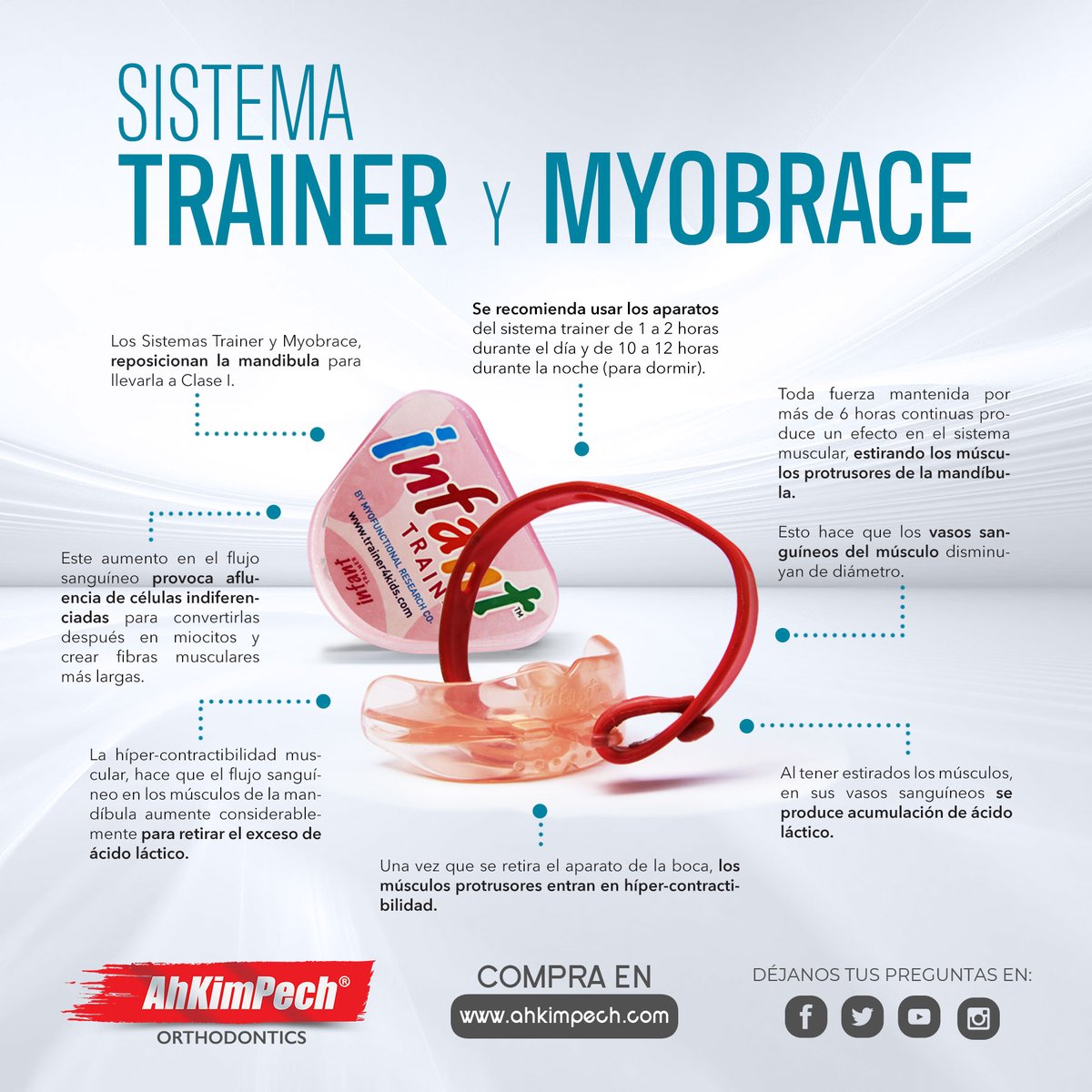AhKimPechMX's tweet photo. El Sistema Trainer está compuesto de una serie de aparatos cuyo objetivo es estimular el balance de los músculos faciales, masticatorios y reeducar la postura de la lengua #miofuncional #tipos #aparatos #tratamiento #myobrace #odontologo #ortodoncista #dentista https://t.co/pkB1cDEYUw