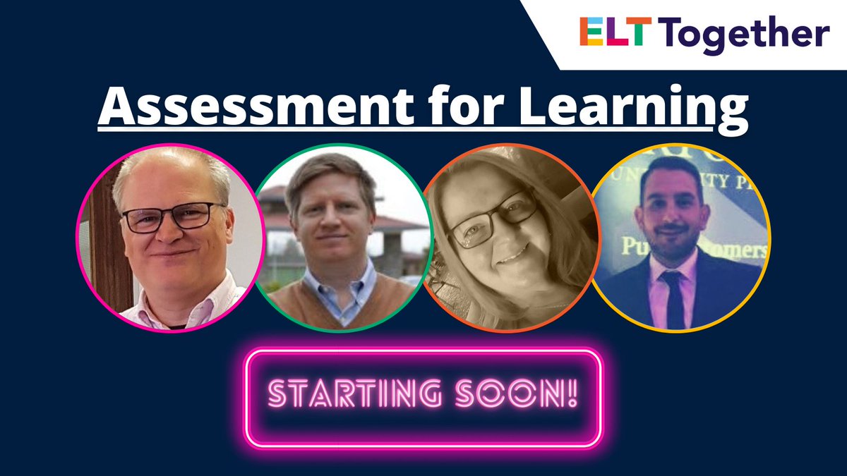 OUPELTGlobal's tweet photo. #ELTTogether begins in 25 minutes! 🤩 We're kicking off with Assessment for Learning, with practical tips for students of all ages.

This session is now fully booked, but don't worry! You can still register for our other sessions right here -> https://t.co/vuh16vqF9o #TEFL https://t.co/Qj9xmvZ8Xo
