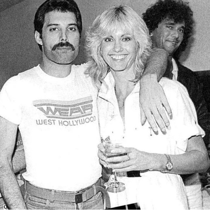 Freddie with Olivia Newton John who turned 73 today happy birthday Olivia         xx 