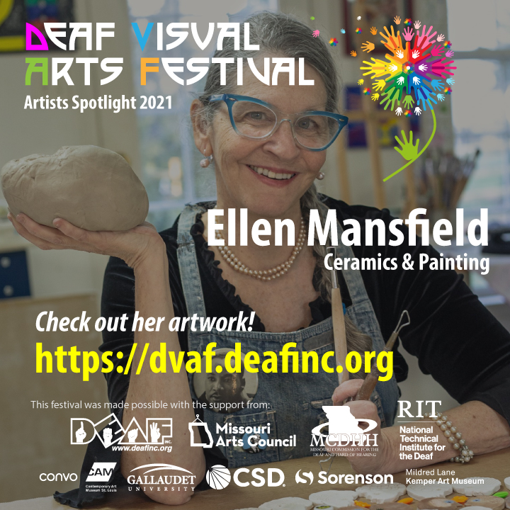 DEAF_Inc's tweet photo. DEAF VISUAL ARTS FESTIVAL: Check out these fantastic artists in DVAF's Exhibition Hall today - Meridith Gray, Ellen Mansfield, Sriharsha Sukla, and Laurie Monahan!
https://t.co/Zy05DYc3sF
#MeridithGray #EllenMansfield #SriharshaSukla #LaurieMonahan #deafinc #dvaf #DeafArtist https://t.co/J8SfuP1Rfn