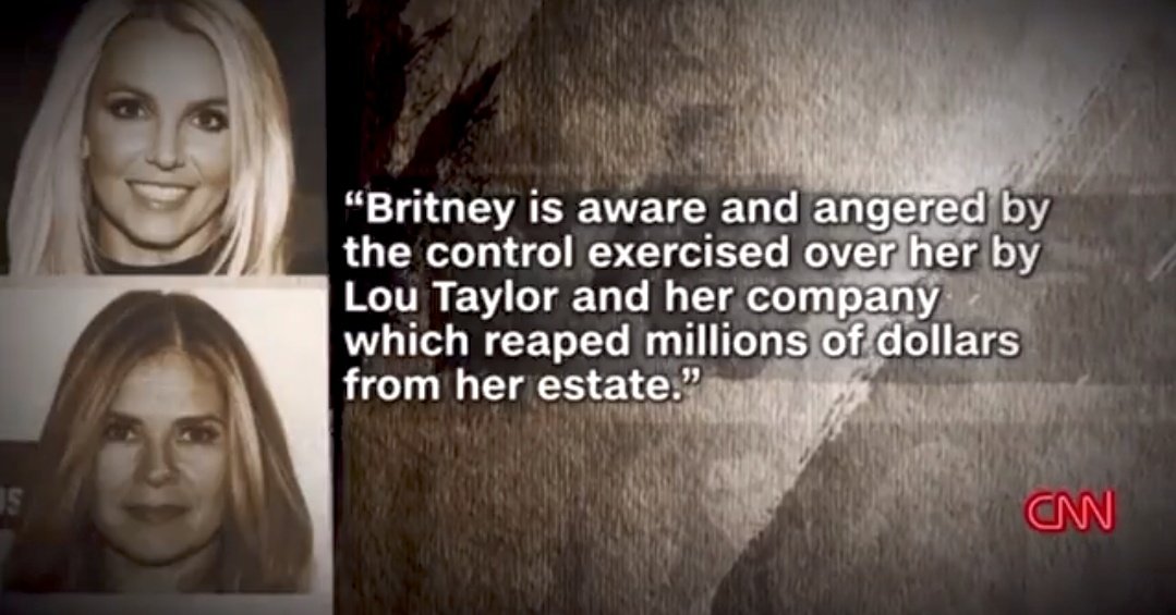 SpearsPanama's tweet photo. #InvestigateLouTaylor 
"Britney está consciente y enojada por el control ejercido sobre ella por Lou Taylor" ~ Lou Taylor fue la mente maestra detrás de la tutela según el periodista @RonanFarrow #FreeBritney  #CNNBritneyReport https://t.co/9BUSsRwf2v