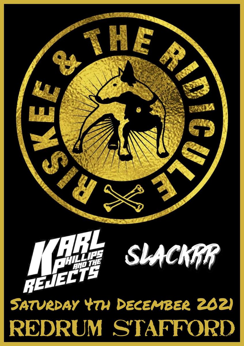 Redrum Stafford (@redrum_stafford) on Twitter photo Fun gig for December with <a href="/RiskeeRidicule/">Riskee & The Ridicule</a> <a href="/KarlRejects/">Karl Phillips and The Rejects</a> and <a href="/Slackrr_/">Slackrr</a> ! Fun gig for December with <a href="/RiskeeRidicule/">Riskee & The Ridicule</a> <a href="/KarlRejects/">Karl Phillips and The Rejects</a> and <a href="/Slackrr_/">Slackrr</a> !