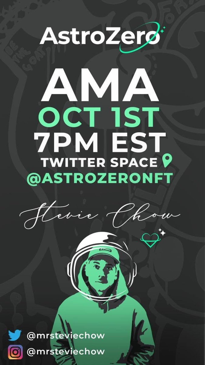 mrsteviechow's tweet photo. AMA with the team at @AstroElon this Friday 4 pm PST here on @Twitter #ELONONE
#GaslessNFTMarketplace
Join the telegram chat here stay up to date: https://t.co/KsXhDvvWyN https://t.co/iL0zldj1JO