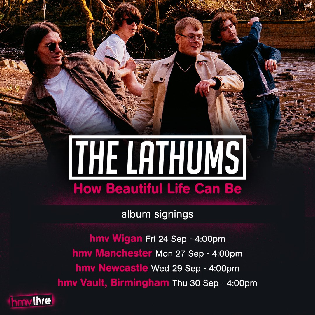 hmvNewcastle's tweet photo. Don’t forget we have @TheLathums here THIS WEDNESDAY signing copies of their album #HowBeautifulLifeCanBe before their gig at @o2academynewcastle so come by and meet the lads from 4pm
.
.
.
@hmvtweets 
@EldonSqNCL 
@o2academynewc https://t.co/dezIqTaR9Q