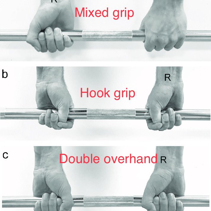 انواع القبضات : - Double overhand grip- Mixed grip - Hook grip راح اشرح كل ...