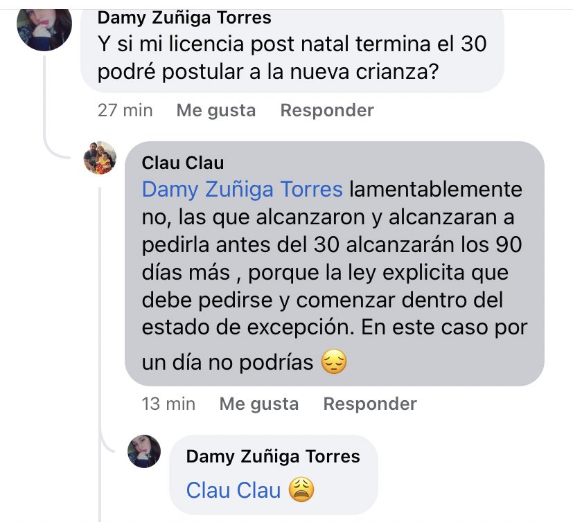 DamyZuniga's tweet photo. Así de injusto es esto😓 que se sepa que en chile se castiga la crianza #PostnatalDeEmergenciaEnAlertaSanitaria #Postnatal12MesesChile #crianzaprotegida #PostnatalDeEmergencia @meganoticiascl @CHVNoticias @marcelasabat @sebastianpinera https://t.co/Q52gGYzJyw