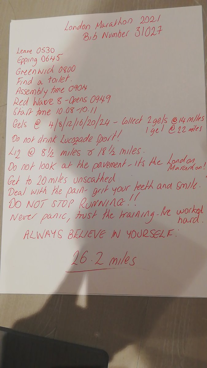 Always have a plan! #LondonMarathon